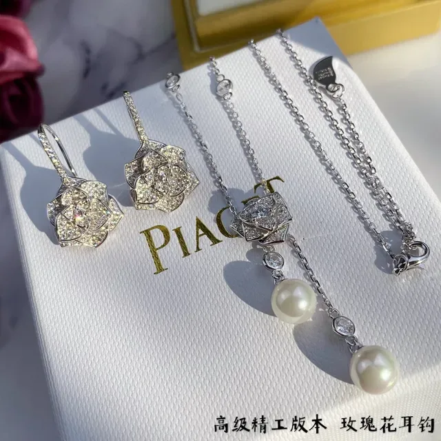 Pavé Crystal Rose-Shaped Silver-Toned Earrings 8