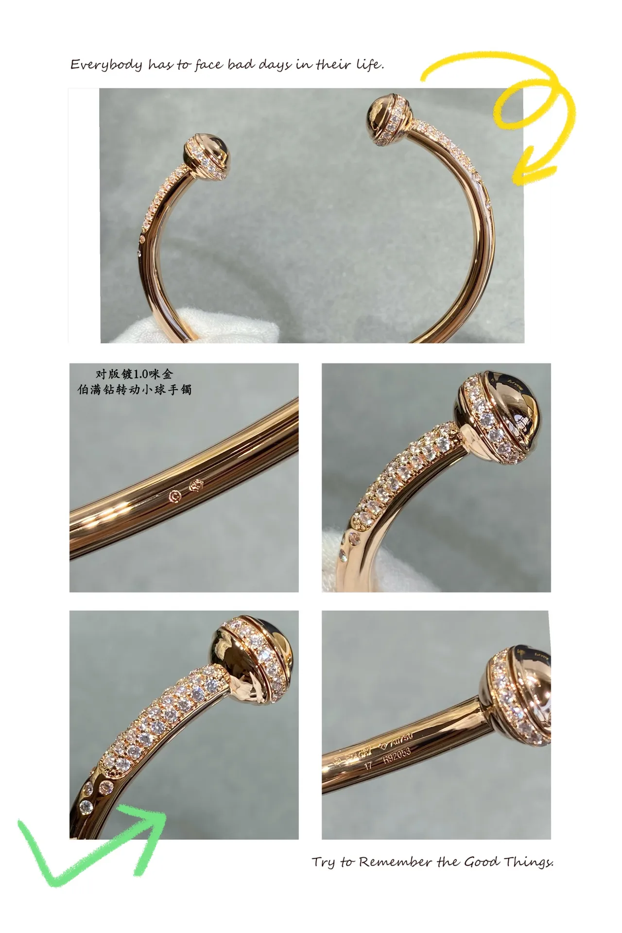 Pavé-Set Dome-Topped Bangle and Quatrefoil Chain Bracelets 5