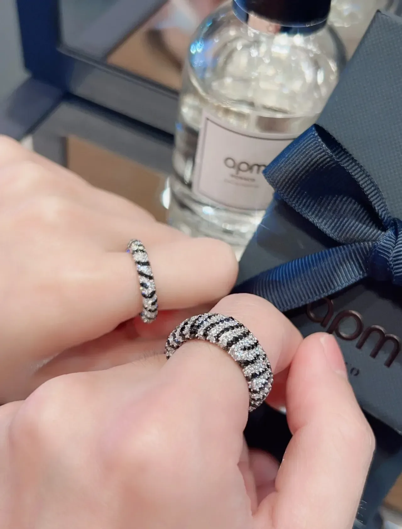 Pavé-Set Two-Tone Wide Band Ring 4