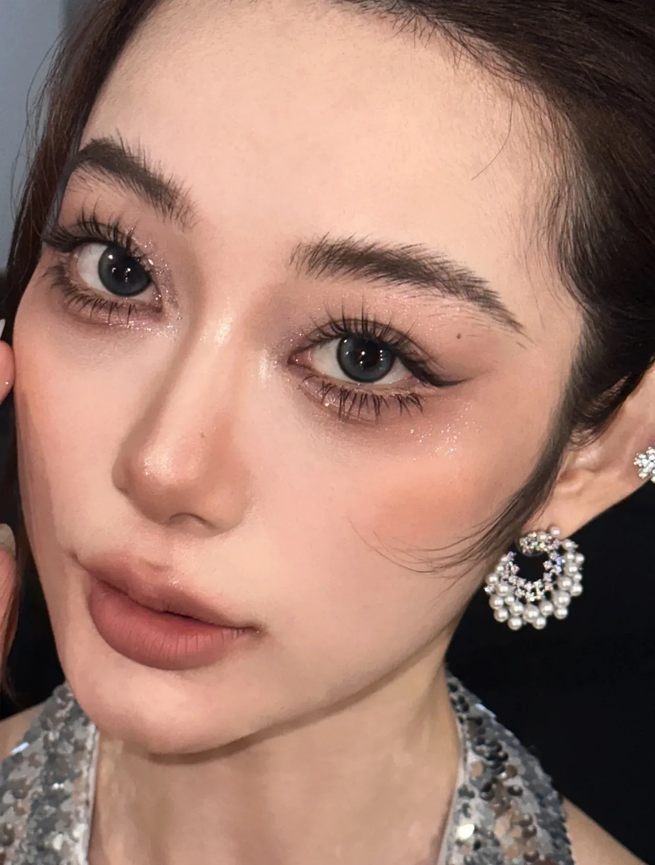 Pearl and Crystal Hoop Earrings 3