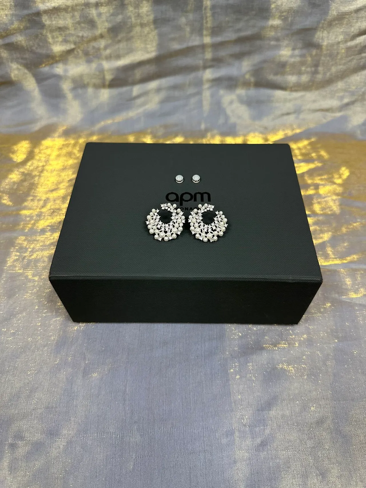 Pearl and Crystal Hoop Earrings 6