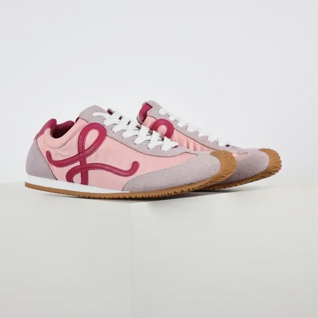 Pink and Magenta Loop Logo Lifestyle Sneakers 3