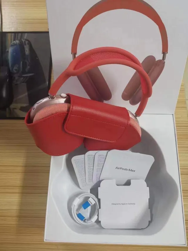 Red Blue Leather-Like Earcup Covers Hinged Folding Design Over-ear Headphones 5