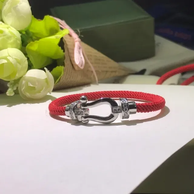 Red Braided Cord Shackle Clasp Bracelet 5