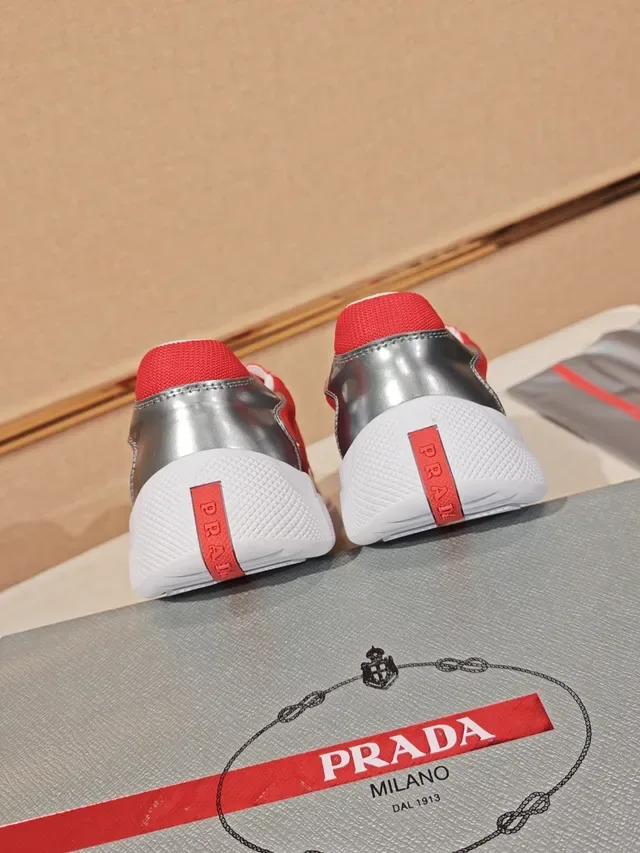 Red Glossy Patent and Mesh Lifestyle Sneaker 4