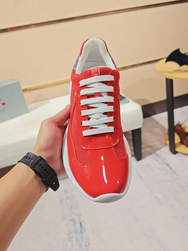 Red Glossy Patent and Mesh Lifestyle Sneaker 6