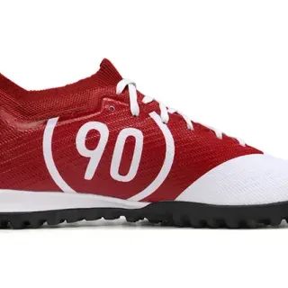 Zapatillas de fútbol turf Bold '90 rojo y blanco knit