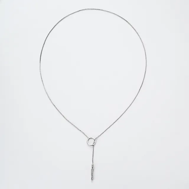 Rose Gold and Silver Crystal Hoop Drop Pendant Necklaces 4