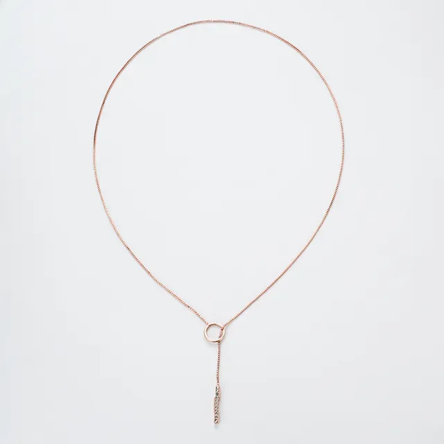 Rose Gold and Silver Crystal Hoop Drop Pendant Necklaces 7