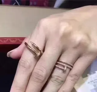 Rose Gold and Silver Tone Pavé-Set Multi-Band T-Bar Stacked Rings 7