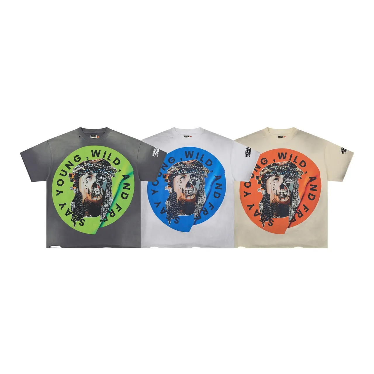 ROUGH Stay Young, Wild, and Free Graphic Oversized T-Shirt 3