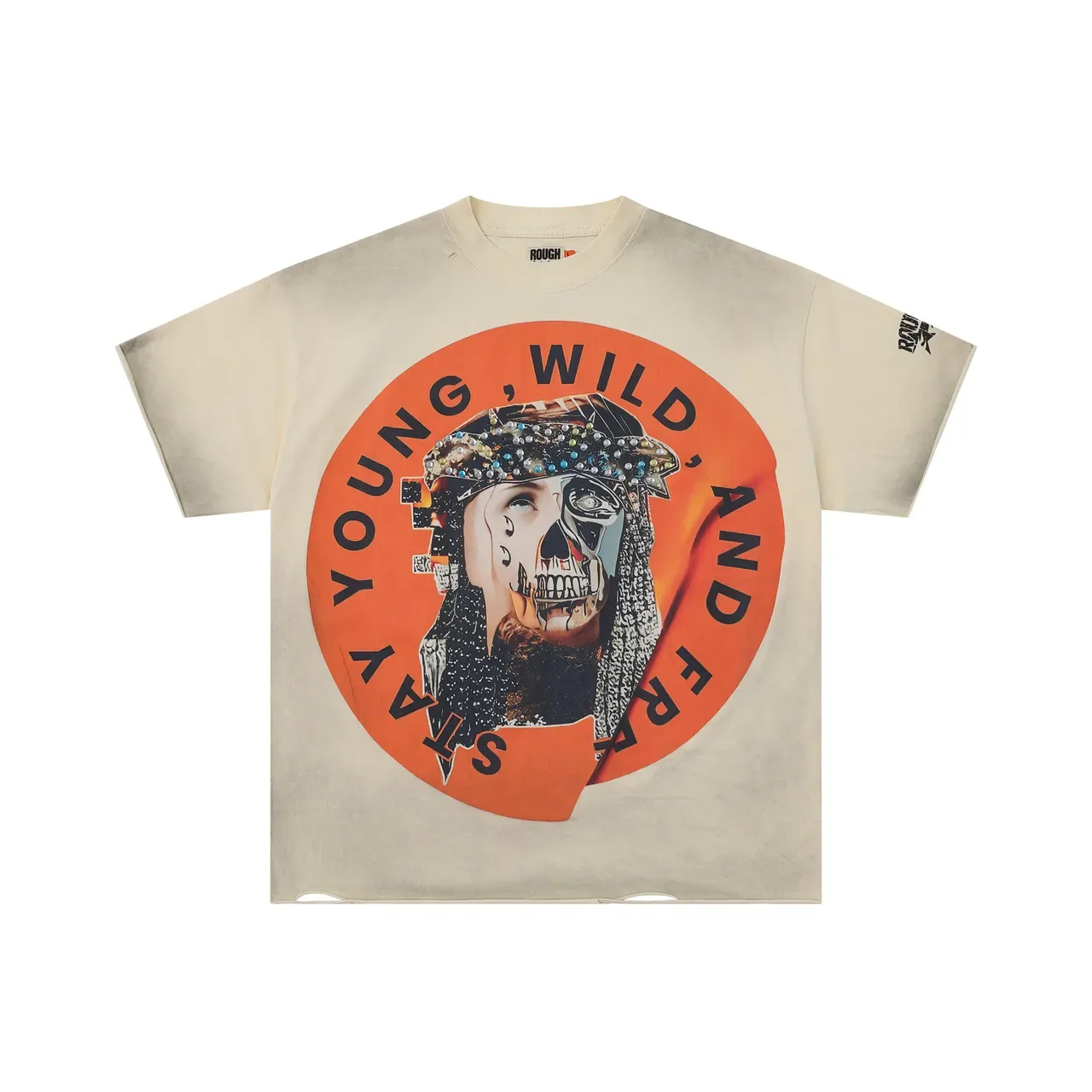 ROUGH Stay Young, Wild, and Free Graphic Oversized T-Shirt 5