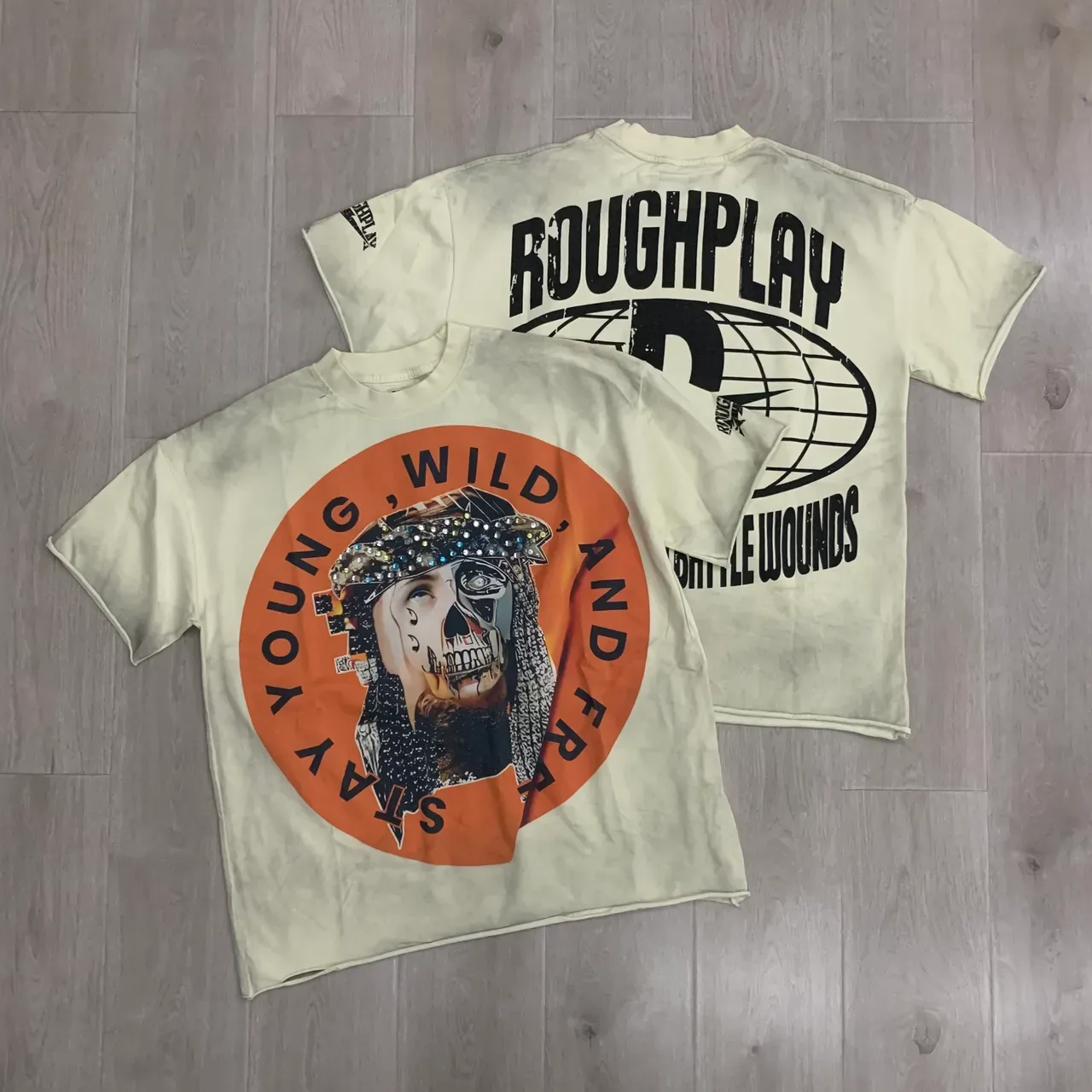 ROUGH Stay Young, Wild, and Free Graphic Oversized T-Shirt 12