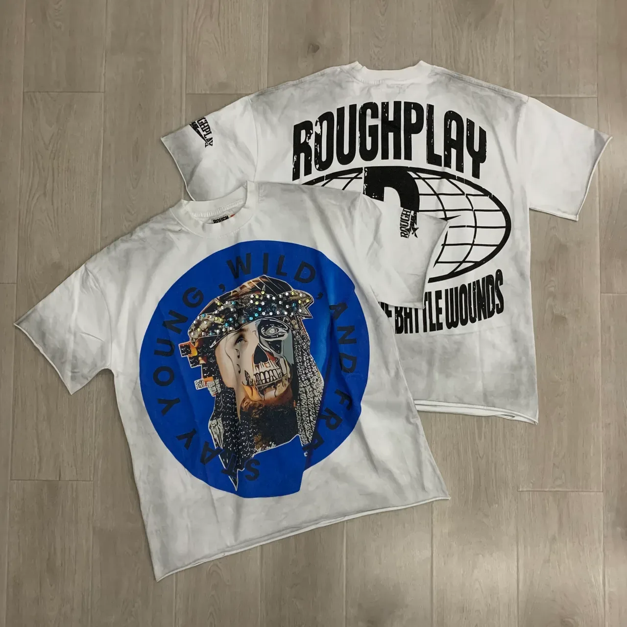 ROUGH Stay Young, Wild, and Free Graphic Oversized T-Shirt 13