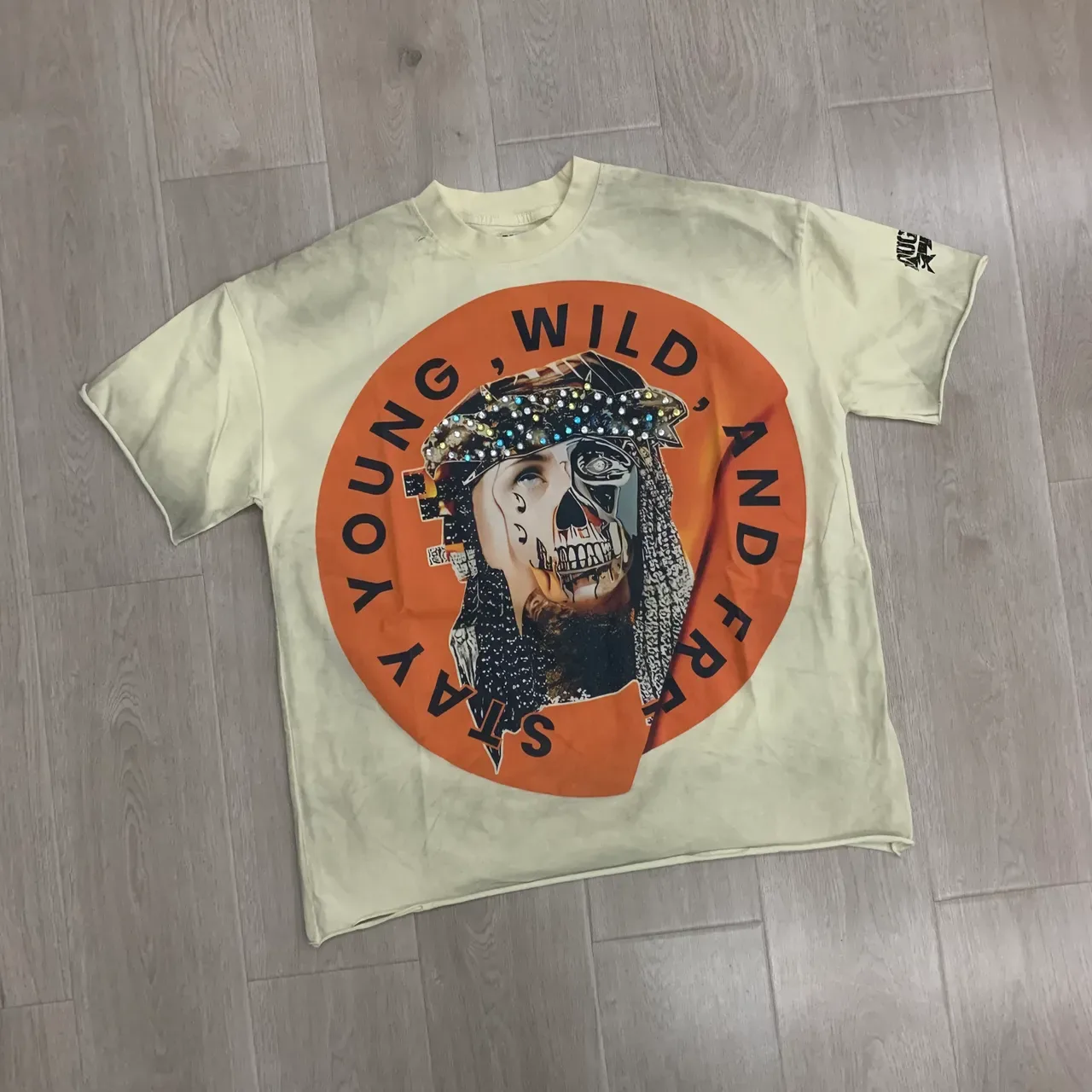 ROUGH Stay Young, Wild, and Free Graphic Oversized T-Shirt 15