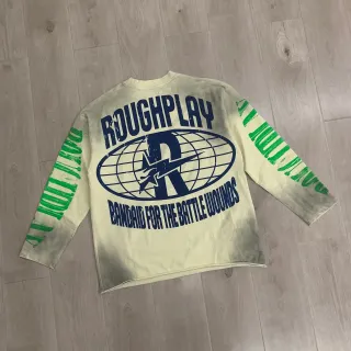 Roughplay Distressed Graphic Dip-Dye Long-Sleeve Top