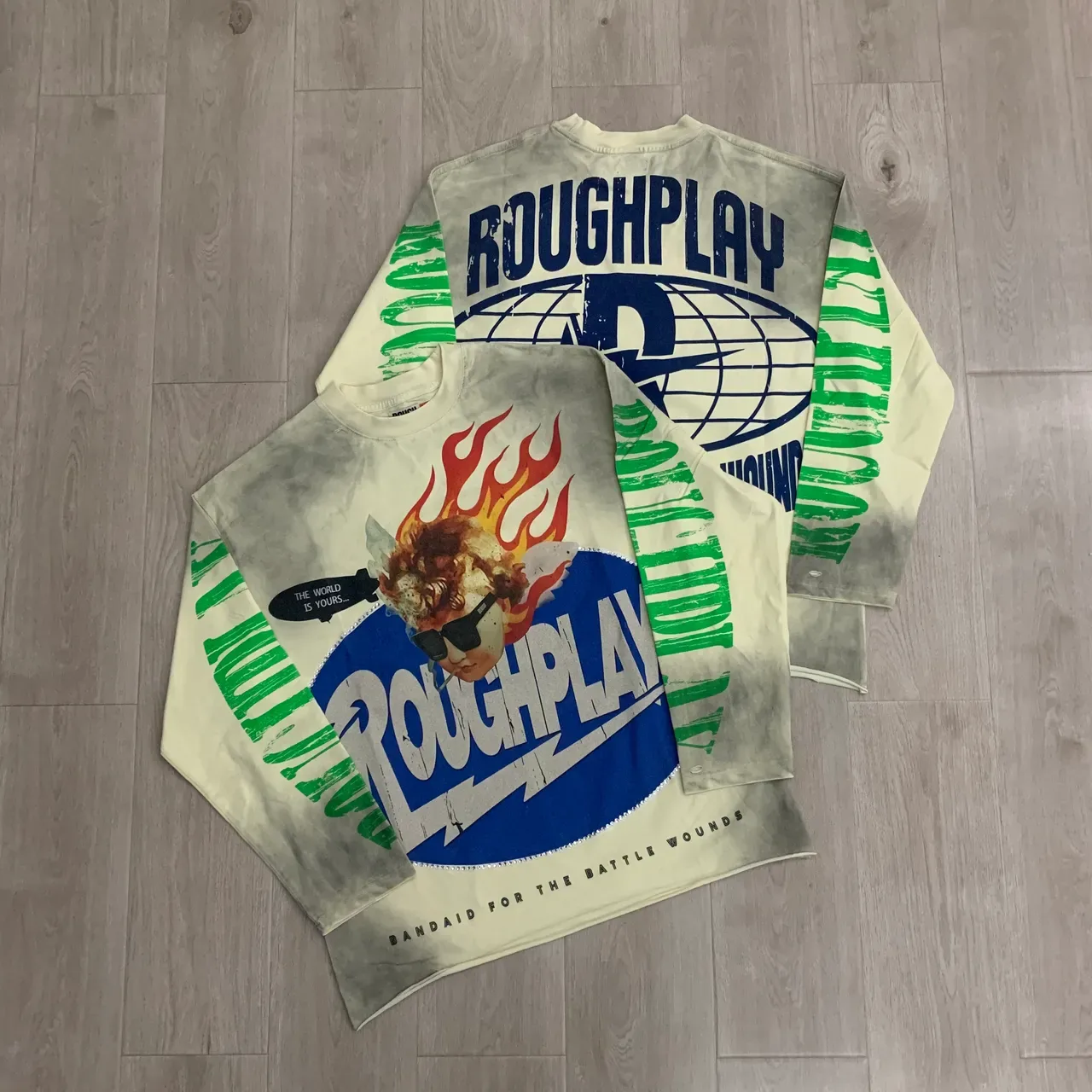 Roughplay Distressed Graphic Dip-Dye Long-Sleeve Top 9