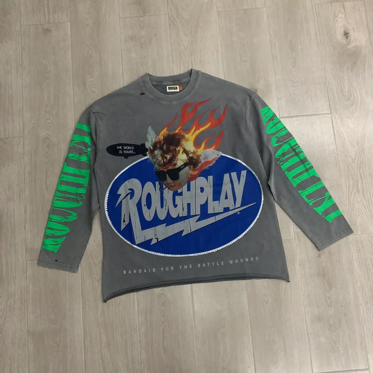 Roughplay Distressed Graphic Dip-Dye Long-Sleeve Top 10