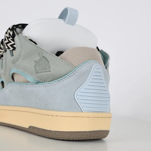 Sage Green and Sky Blue Laceless Cut-Out Sneakers 4