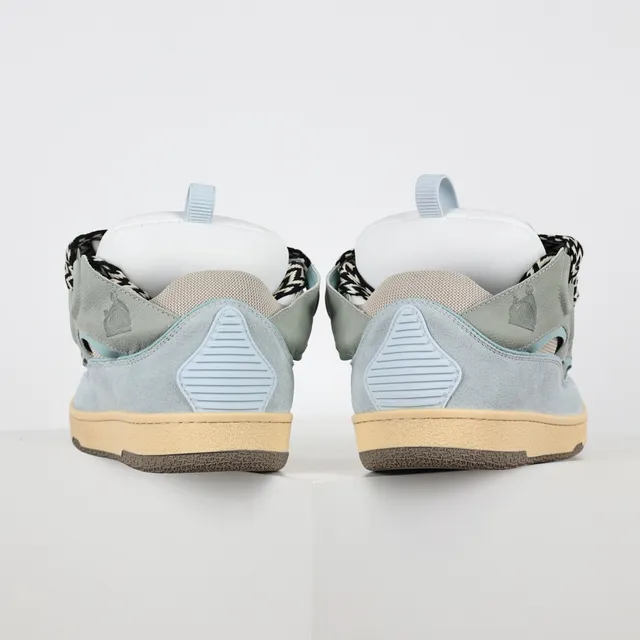 Sage Green and Sky Blue Laceless Cut-Out Sneakers 8