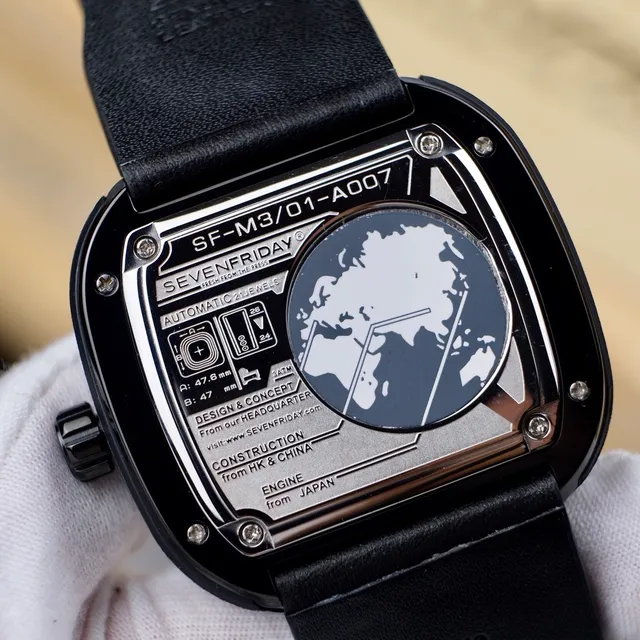 SEVENFRIDAY Black Gray Open-Worked Industrial Mechanical Watch 5