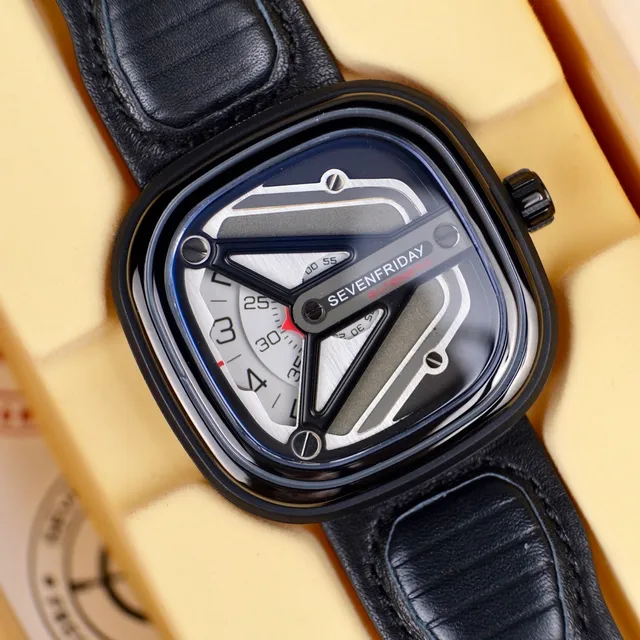 SEVENFRIDAY Black Gray Open-Worked Industrial Mechanical Watch 7