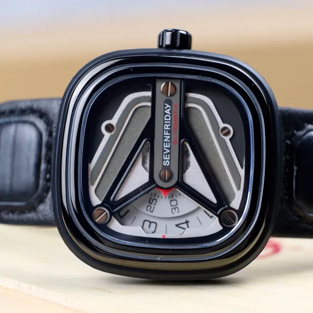SEVENFRIDAY Black Gray Open-Worked Industrial Mechanical Watch 8