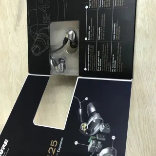 Shure SE425 Silver Black Dual Microdrivers Detachable Cable Sports Earphones