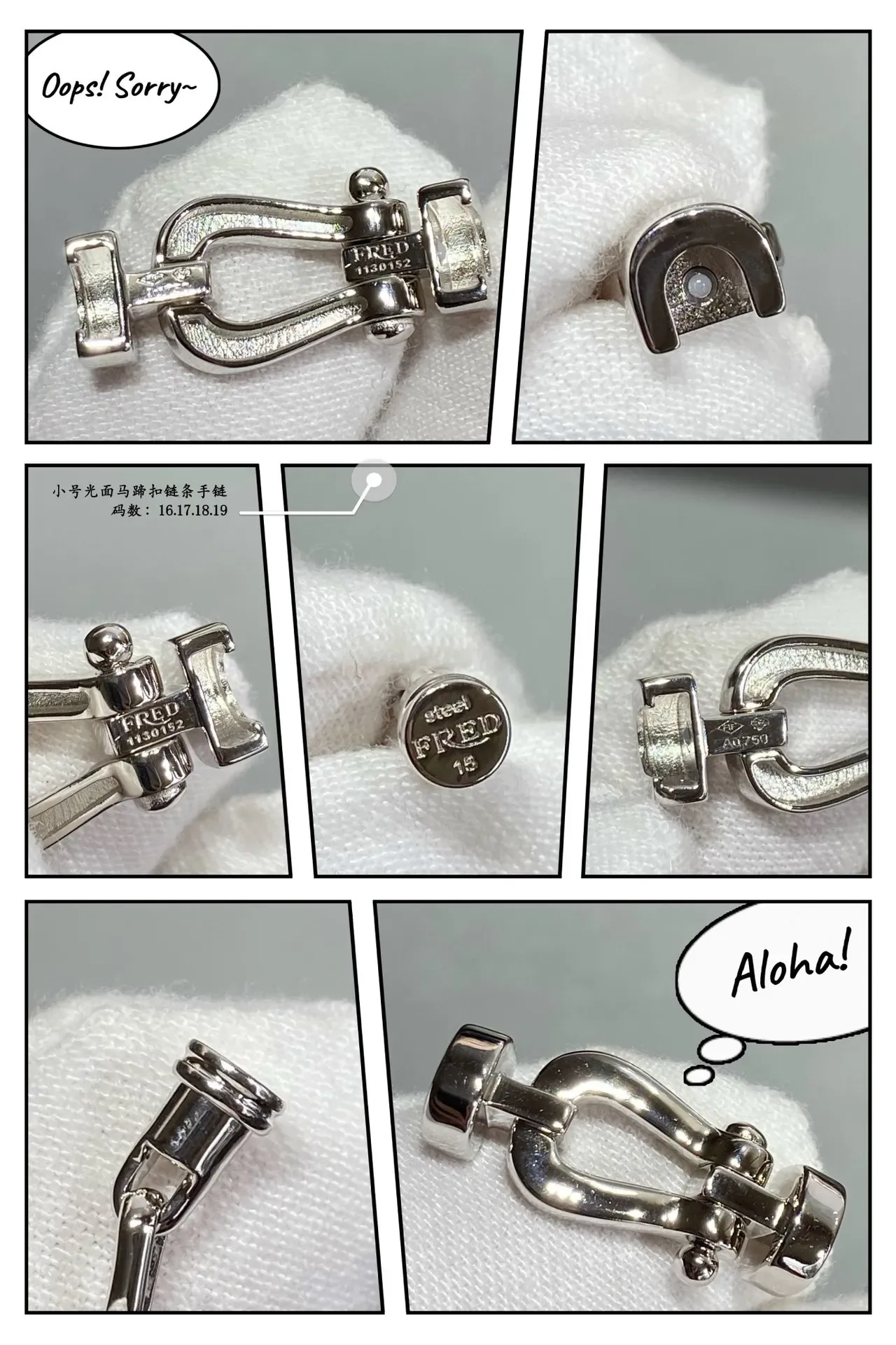 Silver and Gold Shackle-Clasp Chain Bracelets 6