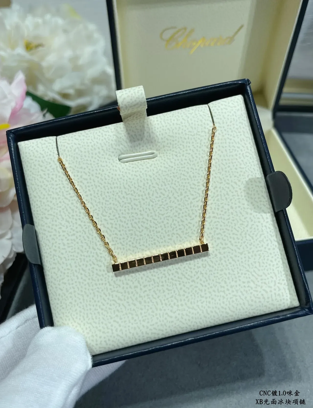 Silver and Gold Tone Faceted Bar Pendant Necklaces 4