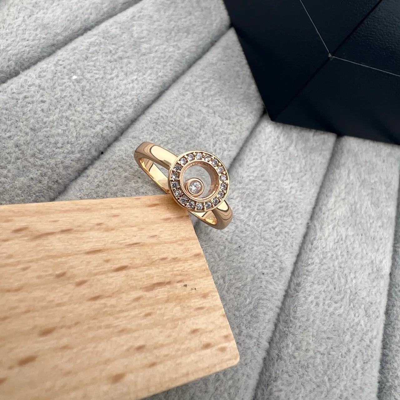 Silver and Gold Tone Rotating Diamond Halo Rings 3