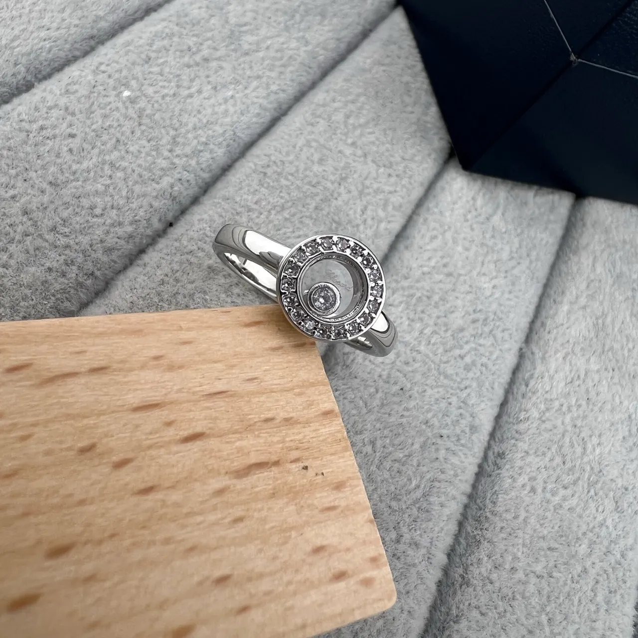 Silver and Gold Tone Rotating Diamond Halo Rings 4