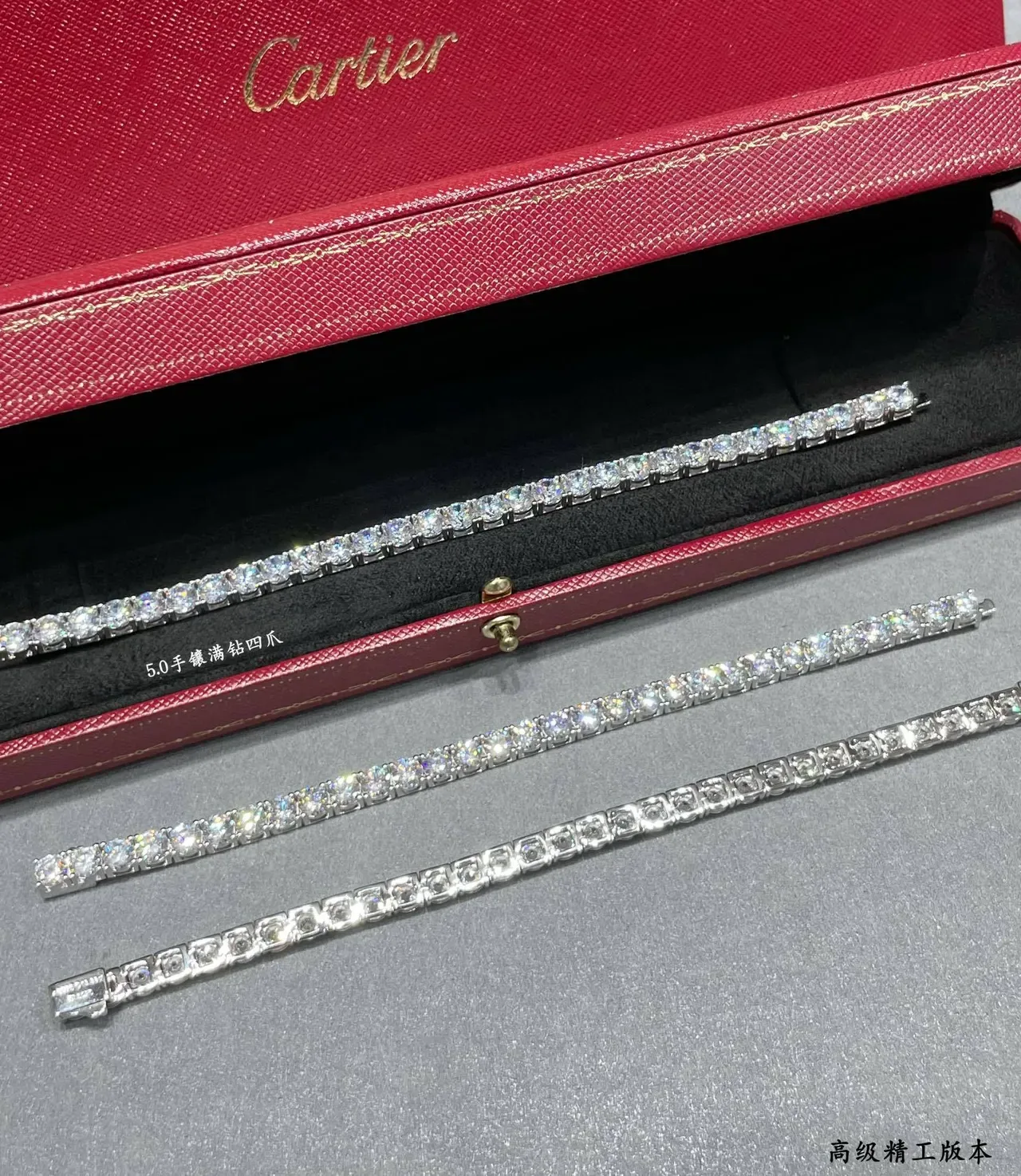 Silver Full-Circle Bangle Channel-Set Stones Bracelet 4