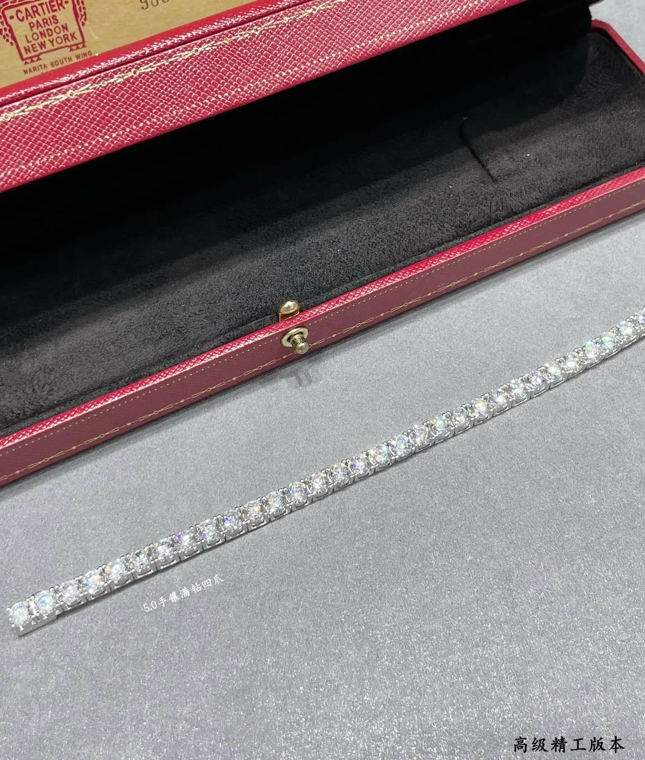 Silver Full-Circle Bangle Channel-Set Stones Bracelet 5