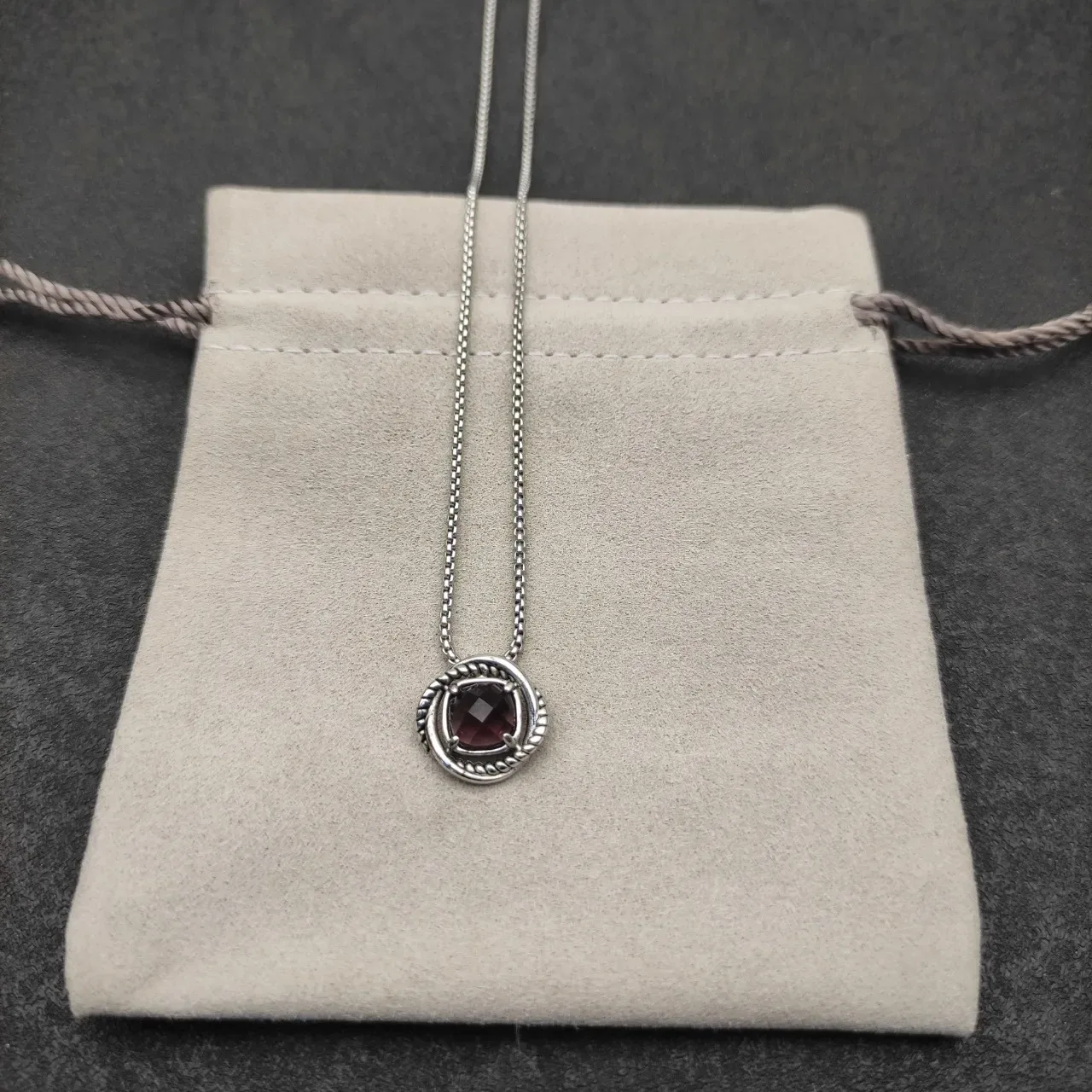 Silver Multicolor Rope Chain Faceted Gemstone Pendants Necklace 3