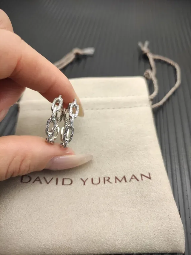 Silver Segmented Rope-Textured Hoop Earrings 7