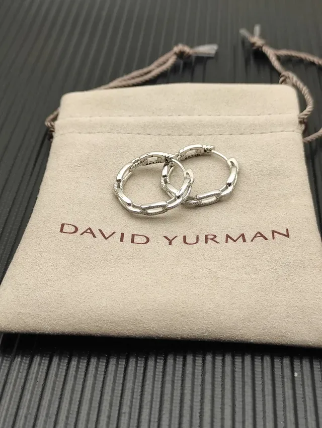 Silver Segmented Rope-Textured Hoop Earrings 8