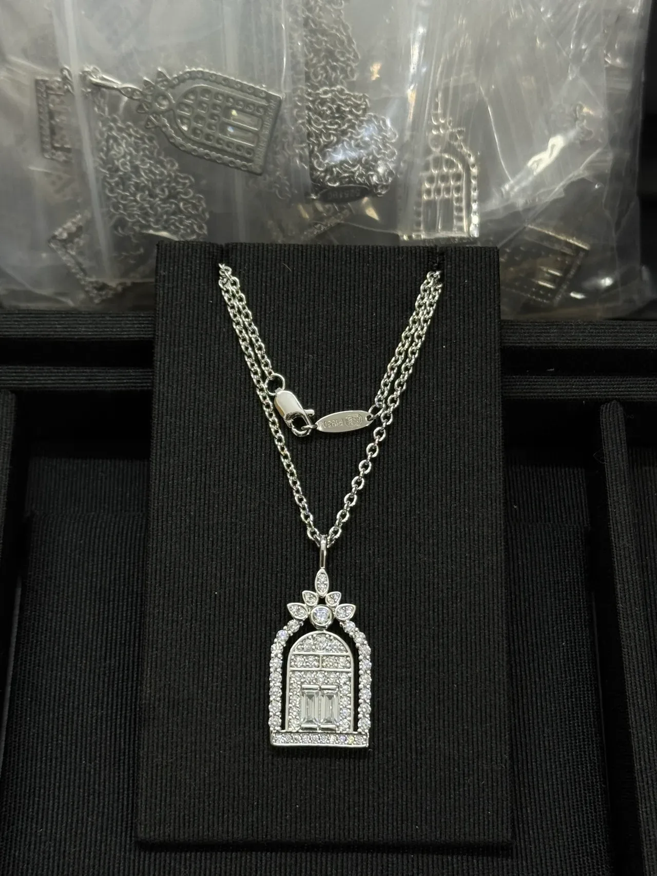 Silver-Tone and Gold-Tone Arched Architectural Pendant Necklaces 4