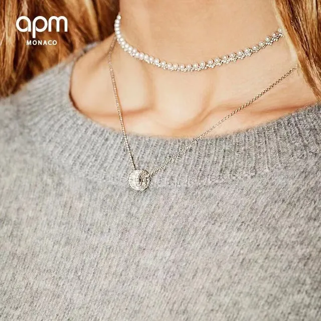 Silver-Tone Pavé and Pearl Cylinder Pendant Necklaces 2
