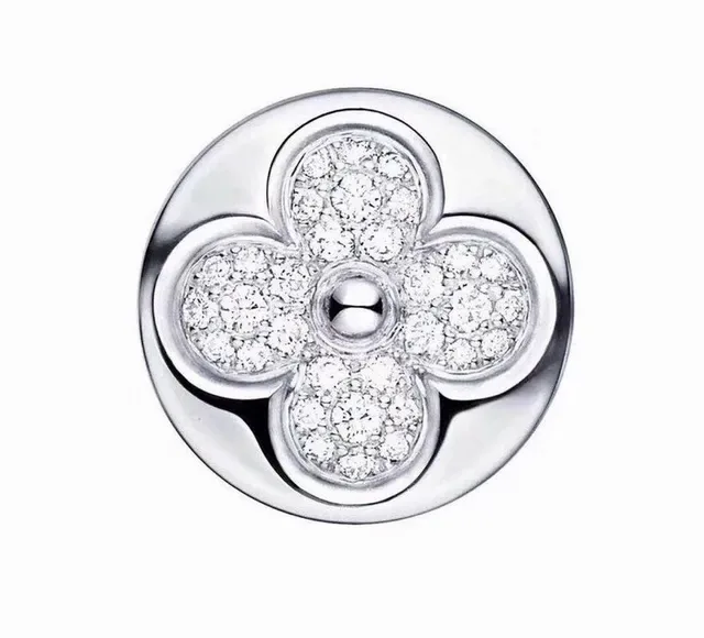 Silver-Tone Pavé Crystal Flower Stud Earrings 2
