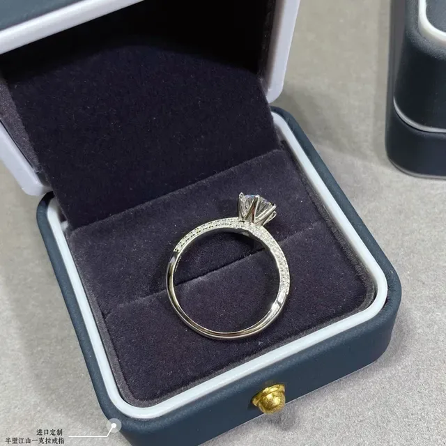 Solitaire Round Brilliant Cut Pavé Band Ring 3