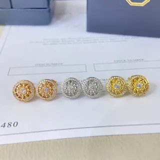 Sunburst Motif Pavé Halo Stud Earrings