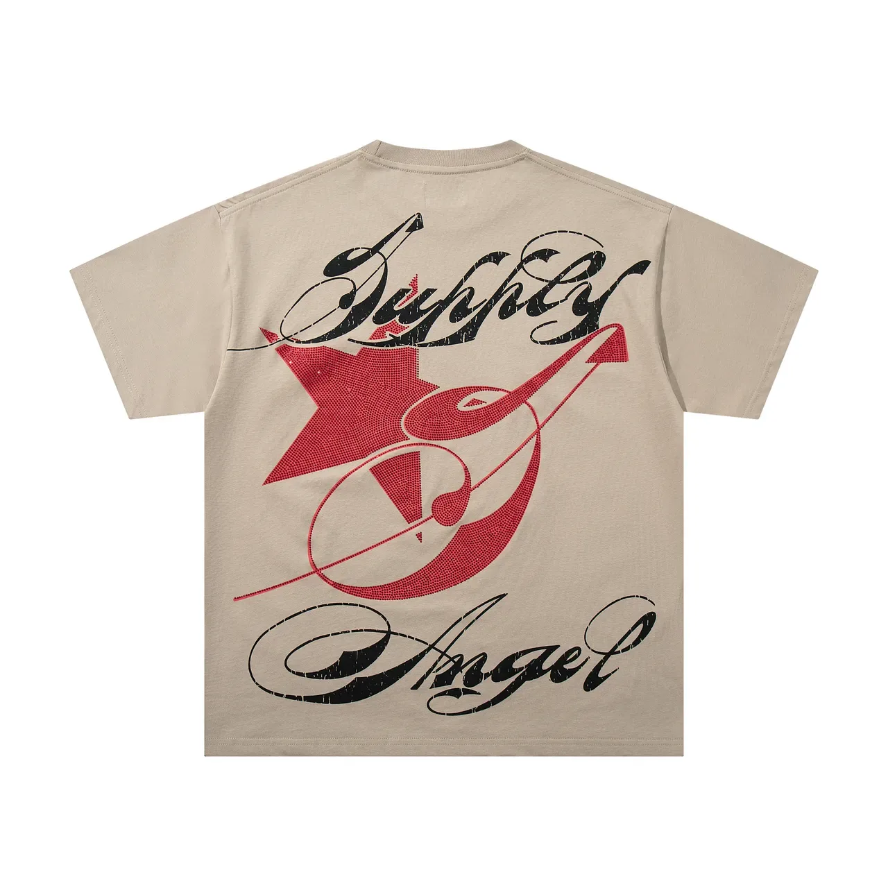 Supply Cupid Graphic Beige Oversized T-Shirt 4