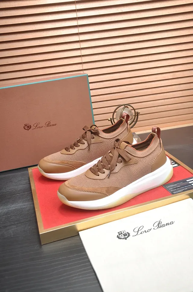 Tan Mesh and Suede Low-Top Lifestyle Sneaker 4