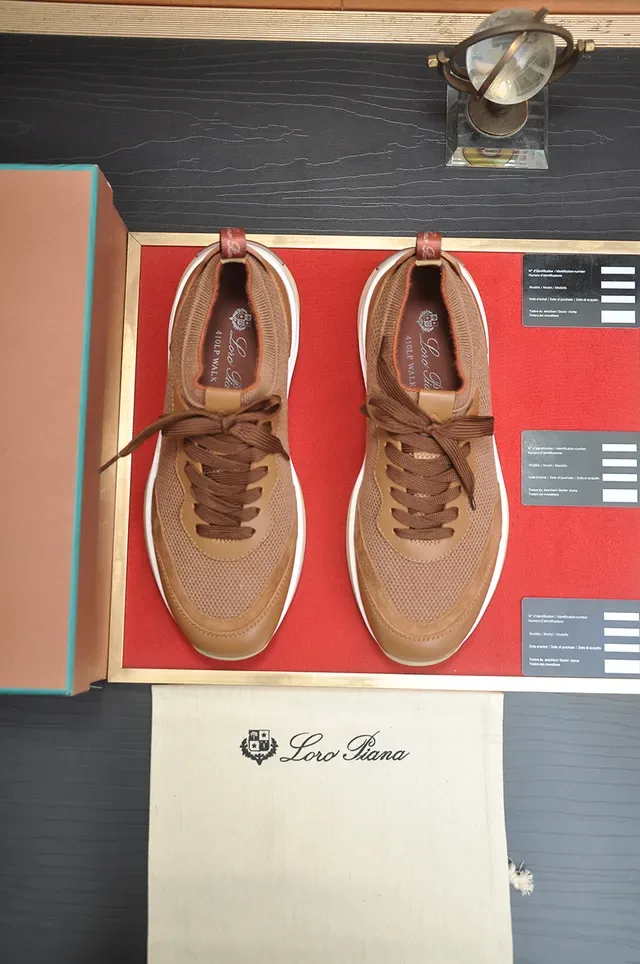 Tan Mesh and Suede Low-Top Lifestyle Sneaker 5