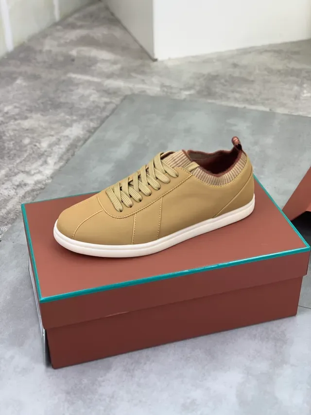 Tan Panelled Knit-Collar Lifestyle Sneaker 4