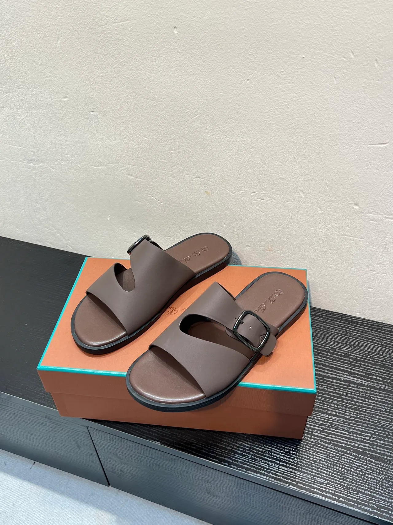 Taupe Double-Strap Buckle Casual Sandal 2