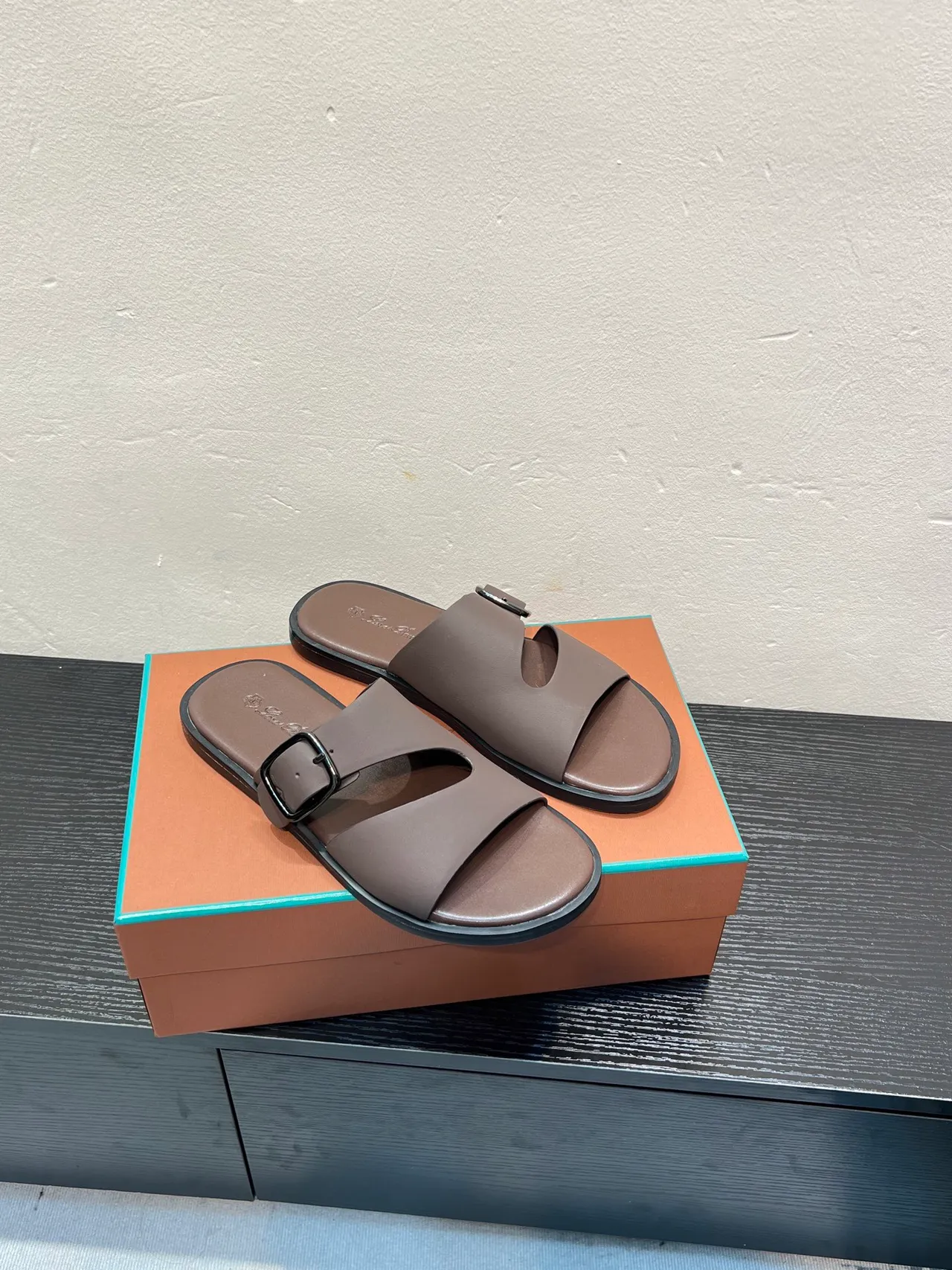 Taupe Double-Strap Buckle Casual Sandal 4