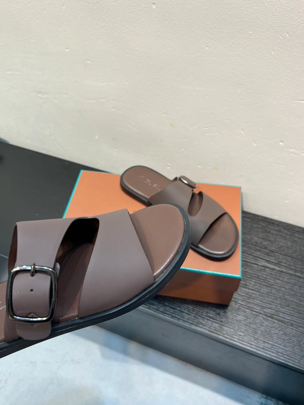 Taupe Double-Strap Buckle Casual Sandal 8