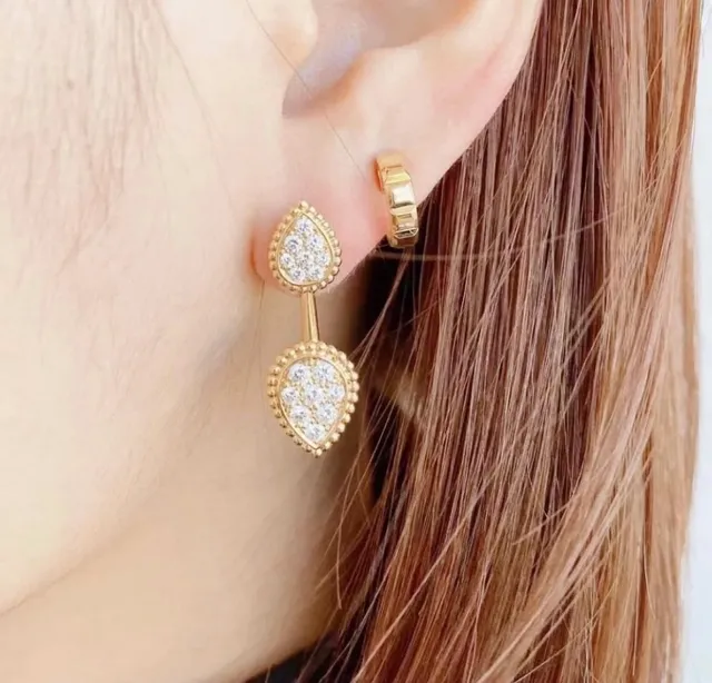 Teardrop Pavé Stud-and-Dangle Earrings 8